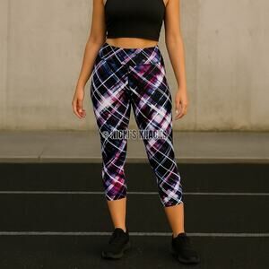 Calvin Klein Performance Abstract Print Cropped Active Leggings Capris Size M